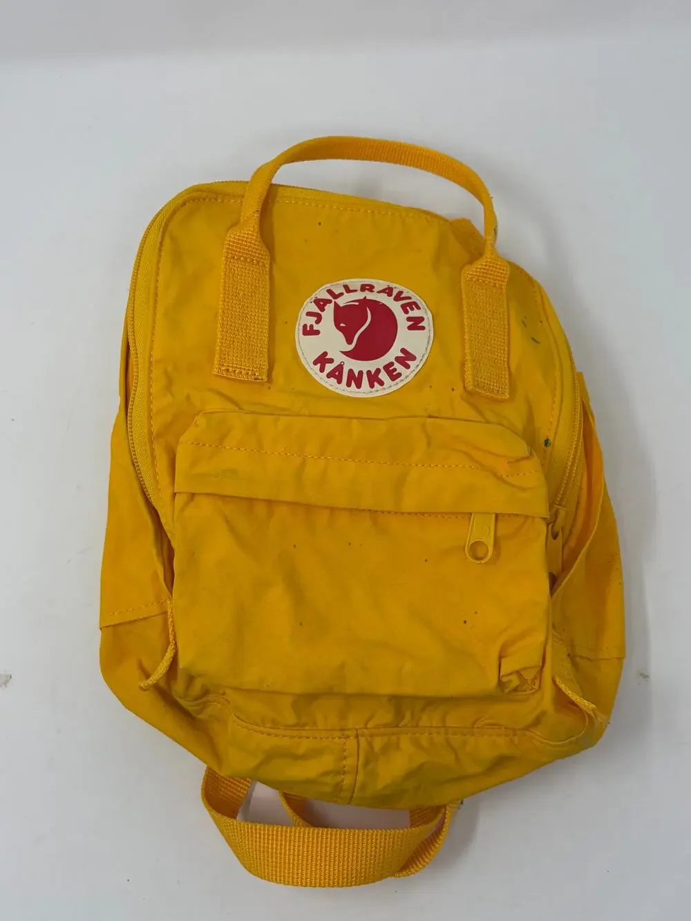 Fjallraven backpack yellow *lots of wear* small child